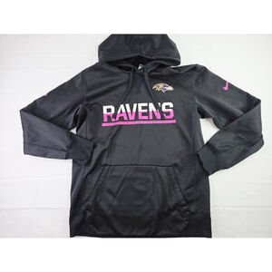 Nike Baltimore Ravens Breast Cancer Awareness Performance Hoodie Black Women's M